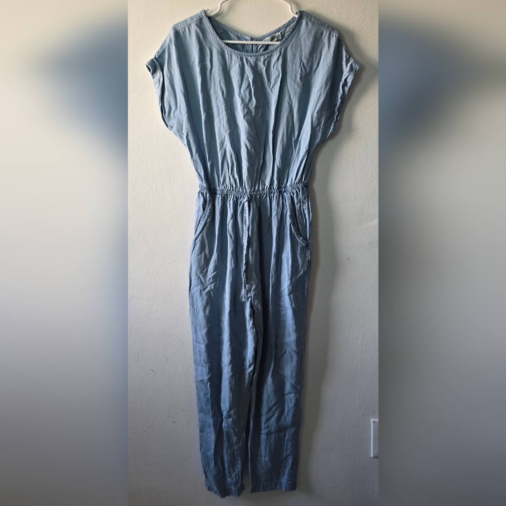 Japna Light Blue Casual Drawstring Waist Jumpsuit
